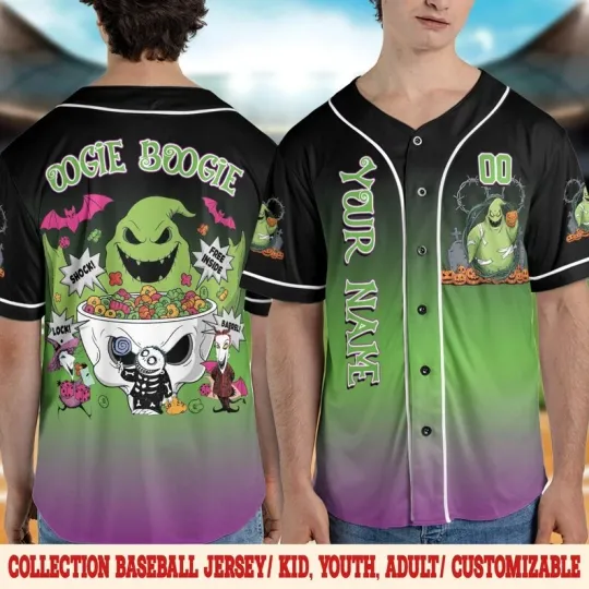 Personalized Monster Oogie Boogie Lock Shock & amp, Barrel Baseball Jersey Shirt