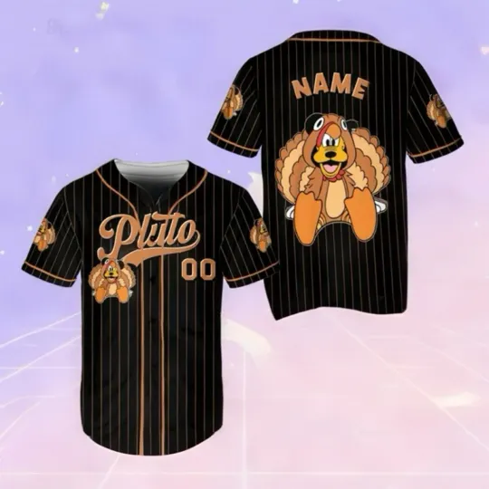 Personalized Mickey And Friends Turkey Happy Thanksgiving Baseball Jersey Shirt