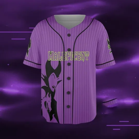 Personalized Happy Halloween Maleficent Sleeping Beauty Baseball Jersey Shirt