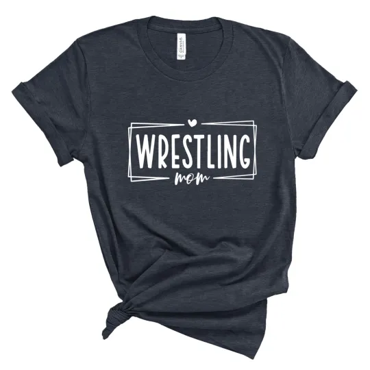 New Wrestling Mom Unisex Ringspun Cotton Heather Jersey Bella Canvas Tee Shirt