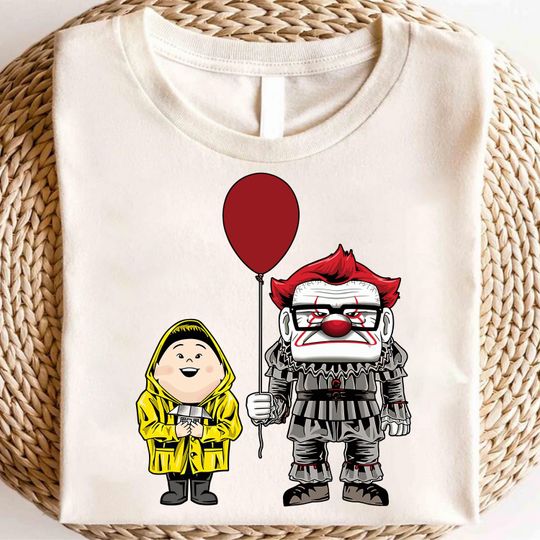 Funny IT Clown Halloween Shirt, Cute Horror Pennywise Tee, Red Balloon Spooky Movie Shirt, Scary Movie Lover Gift