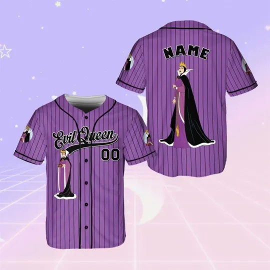 Personalized Evil Queen Snow White And 7 Dwarfs Halloween Baseball Jersey Shirt