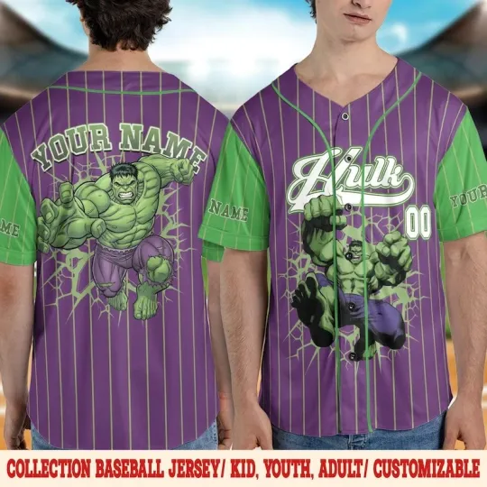 Personalized Bruce Hulk Angry Hulk Smash Superhero Baseball Jersey Shirt