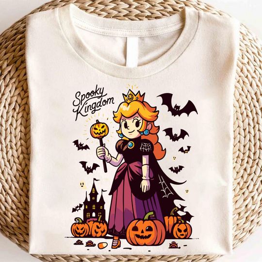 Princess Peach Halloween T-Shirt, Fall pumpkin trick or treat tee for kids women