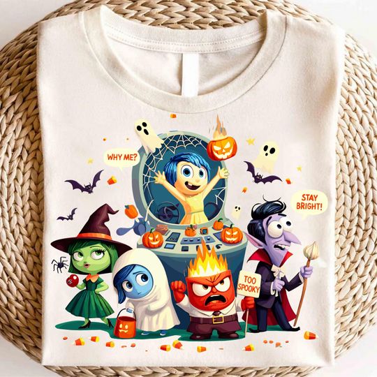 Inside Out Halloween T-Shirt, Funny Emotions Tee, Spooky Sadness Anger Joy Disgust Fear Halloween Shirt