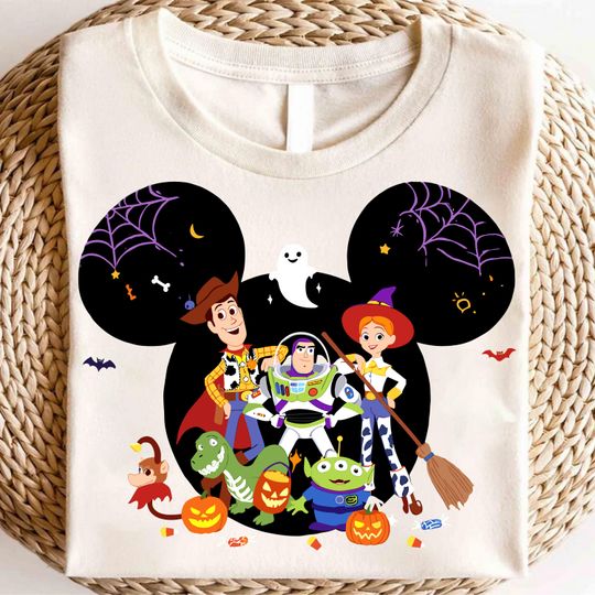 Toy Story Halloween Shirt, Woody Buzz Jessie Costume Tee, Cute Trick or Treat Fall T-Shirt, Spooky Mickey Pumpkin Shirt