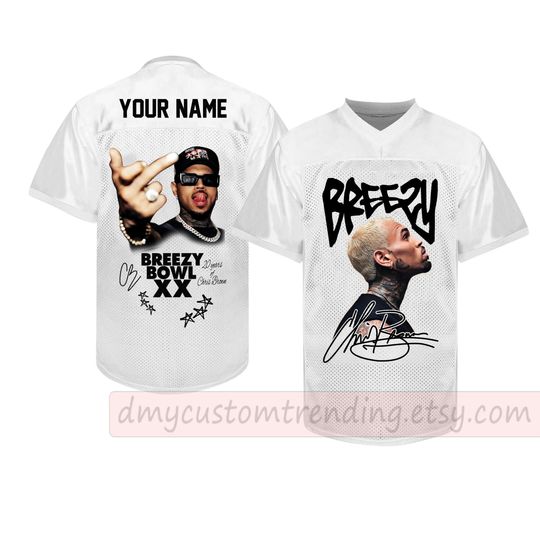 Personalized Chris Brown Tour Jersey, Breezy Bowl XX 2025 Football Jersey, Chris Brown Breezy Bowl Football Jersey, Chris Brown Jersey