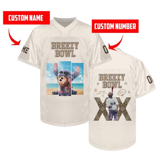 Personalized Chris Brown Tour Jersey, Custom Football Stitch Shirt, Breezy Colab Unisex Concert Outfit, Fan Gift