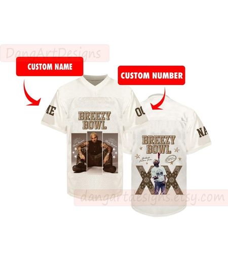 Breezy Bowl XX 2025 Football Jersey, Personalized Chris Brown Tour Jersey, Breezy Bowl XX 2025 Jersey, Chris Brown Shirt, Breezy Bowl Tee