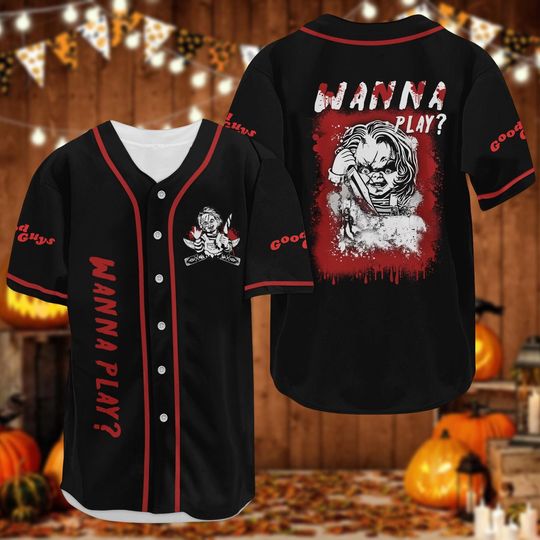 Chucky Baseball Jersey, Child's Play Movie Jersey Shirt, Horror Movie Baseball Shirt, Movie Killer Shirt, Scary Doll Halloween Shirt