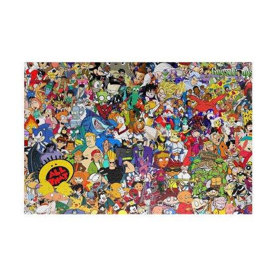 1990's birthday throwback old shows and cartoons Gumbi TMNT All That Puzzle