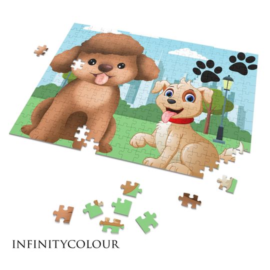 Cartoon Dogs Jigsaw Puzzle for Kids, Educational Toy, Colorful Children's Puzzle, Learning Activity, Gift for Kids