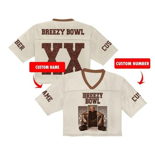 Personalized Chris Brown Tour Crop Top Jersey Mesh - Breezy Bowl XX 2025 Concert Shirt - Custom Breezy Bowl Jersey - Fan Gift