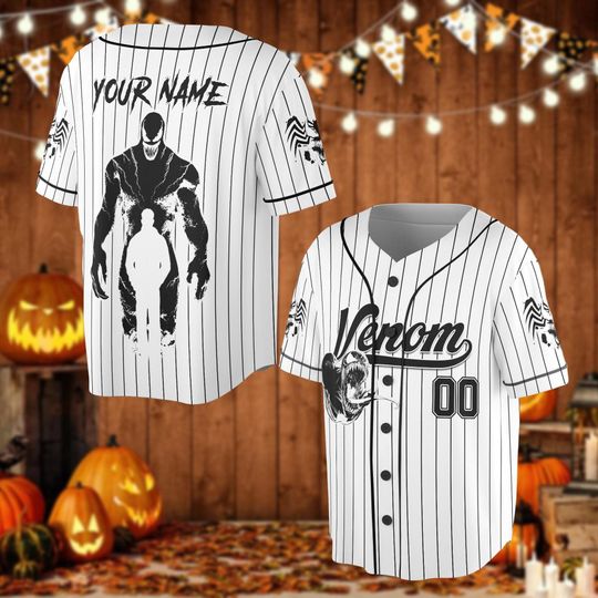 Personalized Venom Baseball Jersey, Venom Movie Baseball Shirt, Superhero Baseball Team, Venom Jersey Shirt For Fan