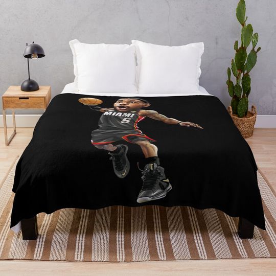 LeBron James 6 Art Chibi Throw Blanket, Gift for Fan