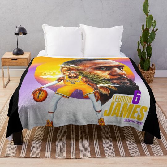 LeBron James 6 Prime Throw Blanket, Gift for Fan