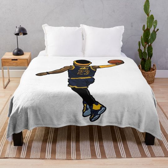 LeBron James 23 Posterized Dunk Throw Blanket, Gift for Fan