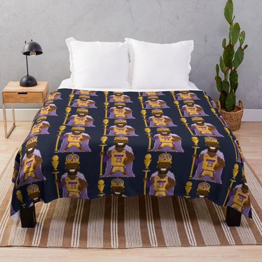 Pixel Retro King Lebron James 2020 Throw Blanket, Gift for Fan