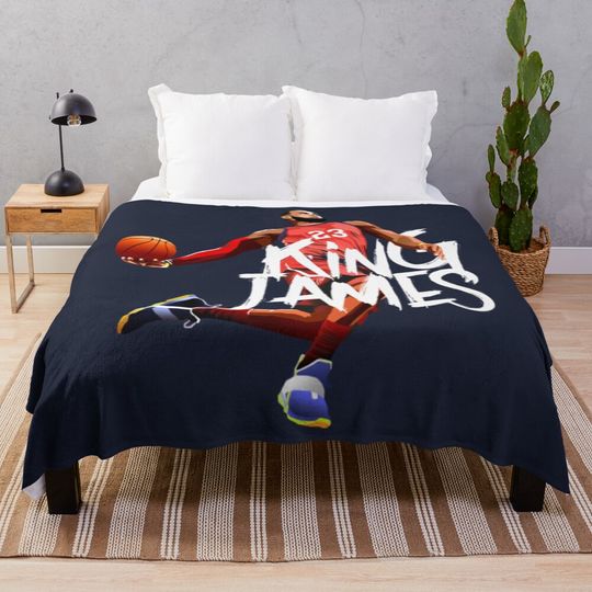 Los Angeles Lakers Lebron James Throw Blanket, Gift for Fan