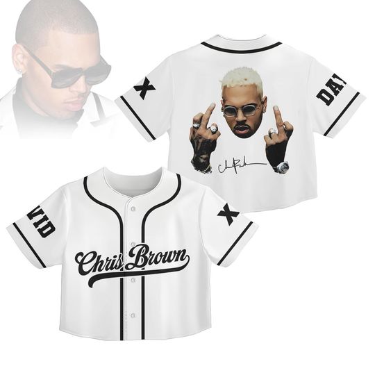 Chris Brown Crop Top Baseball Jersey, Breezy Bowl XX Jersey Shirt, Chris Brown Tour 2025 Shirt, Gift For Fans