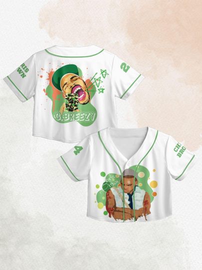 Breezy Bowl XX Baseball Jersey, Chris Brown Crop Top Jersey - Customizable with Number & Name