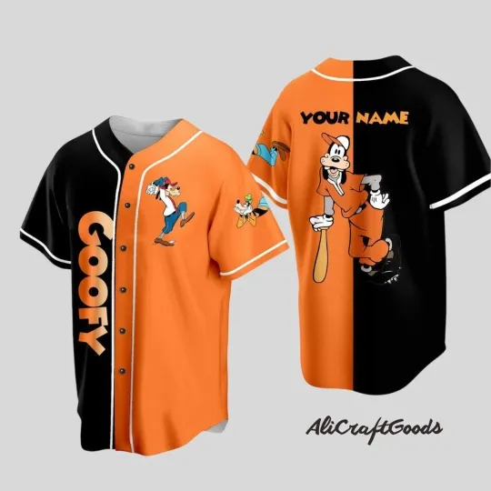Personalized Goofy Baseball Jersey, Cute Goofy Dog Jersey