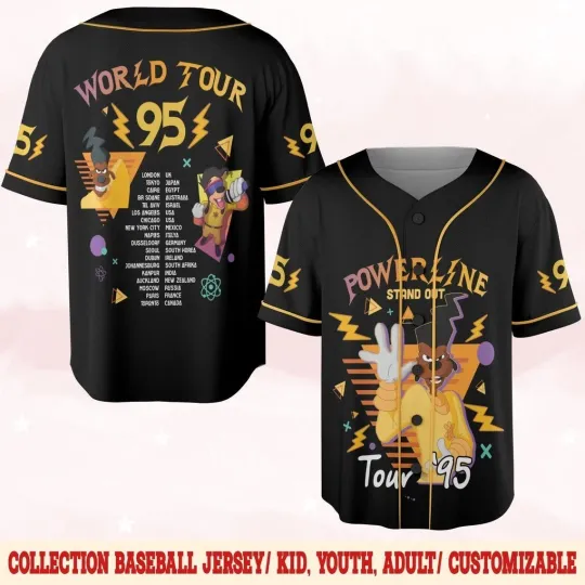 Goofy Powerline Jersey, Powerline Baseball Jersey, Goofy Baseball Gift For Fan