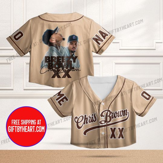 Chris Brown Crop Top Jersey, Breezy Bowl XX 2025 Baseball Crop Jersey, Personalized Concert Outfit, Chris Brown Tour XX Fans Shirt