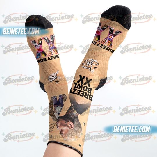 Vintage 2025 Breezy Bowl XX Tour Socks, Chris Brown Tour Socks