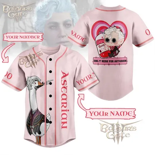 Baldurs Gate 3 Shirt, Astarion D&D Baseball Jersey, Gamer Gift For Gamers, Gamer Shirt, RPG Gift For Her