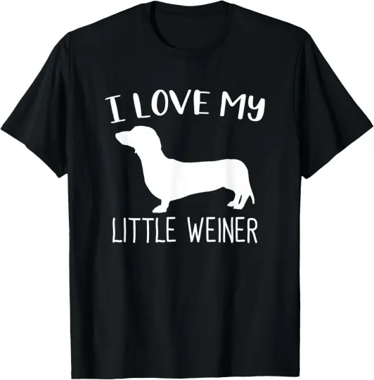 NEW LIMITED I Love My Little Weiner Dachshund Dog Lover Funny  T-shirt