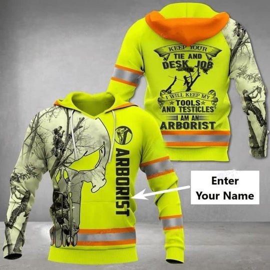 Personalized Arborist 3D Pullover Hoodie with Custom Name, Arborist Gift for Men and Women