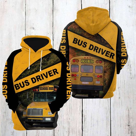Unisex Bus Driver Hoodie, School Bus Driver Shirt