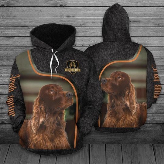 Unisex Irish Setter Sweatshirt Hoodie, Dog Pullover, Animal Pullover