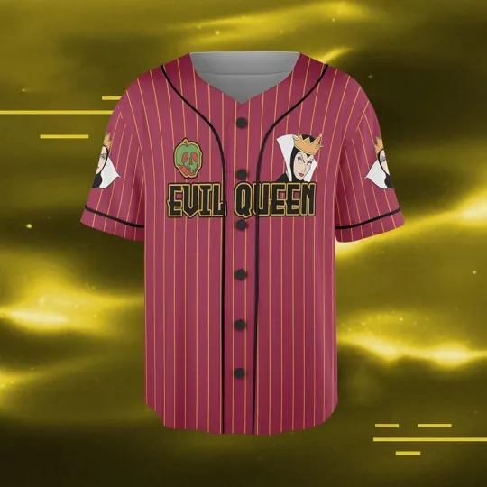 Personalized Evil Queen Snow White & amp, 7 Dwarfs Halloween Baseball Jersey Shirt