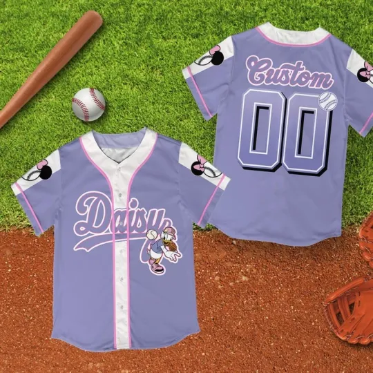 Personalized Let's Play With Daisy Duck Mickey & amp, Friends Baseball Jersey Shirt