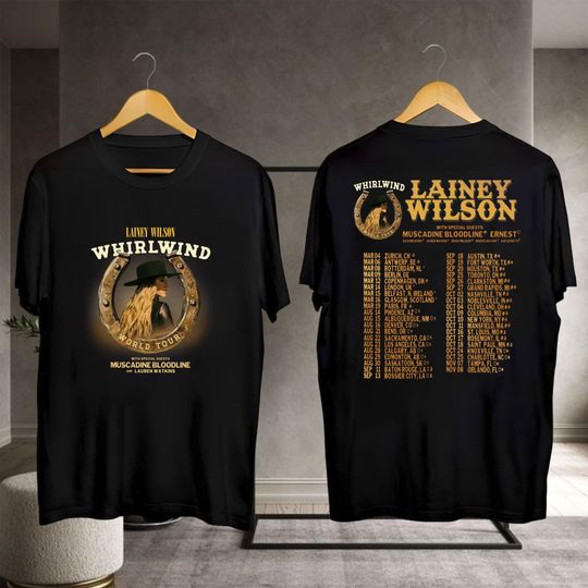 Lainey Wilson Whirlwind World Tour 2025 Shirt, Lainey Wilson 2025 Concert, Lainey Wilson Fan Gift, Lainey Wilson Merch, Country Music Shirt