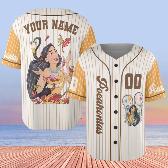 Personalized Coquette Princess Pocahontas Fall Vibes Baseball Jersey Shirt