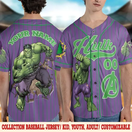 Personalized Bruce Hulk I'm Always Angry Green Suprehero Baseball Jersey Shirt