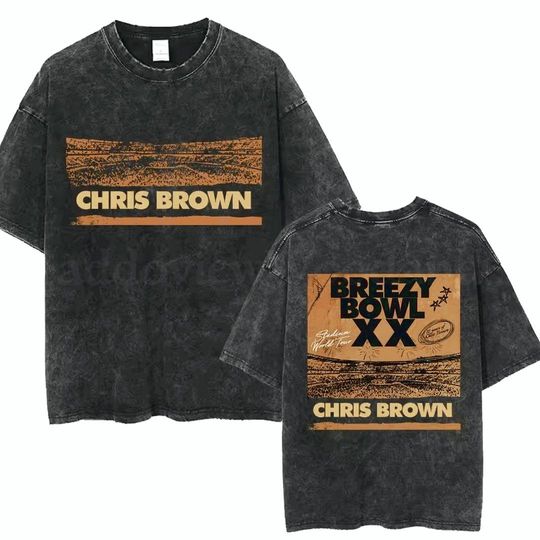 Chris Brown Breezy Bowl XX Tour Vintage Oversized Streetwear Graphic T-Shirt