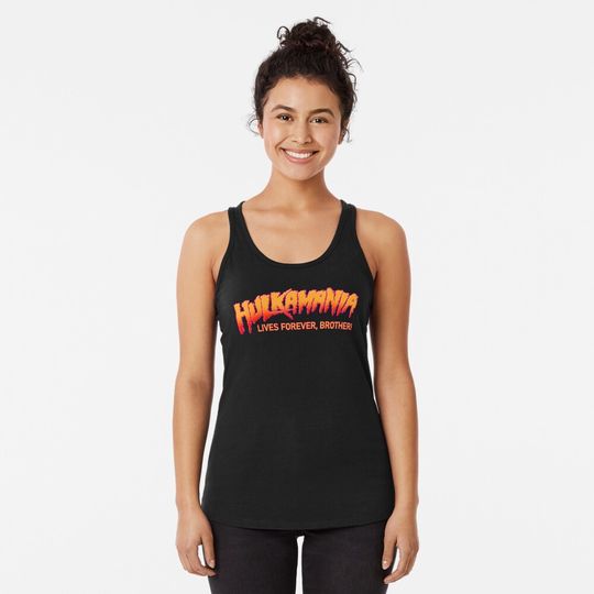 Hulk Hogan - Hulkamania Lives Forever Racerback Tank Top, Gift for Fan, for Gymer