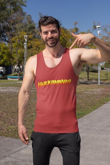 Hulk Hogan Hulkamania Tank Top, Wrestling Fan Apparel, Muscle Shirt, Fitness Wear, Gym Gear, Bodybuilding Clothing
