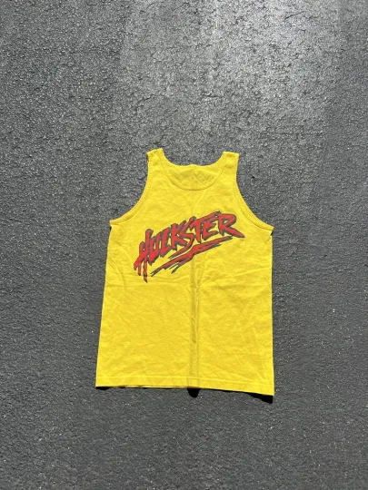 vintage y2k hulk hogan hulkster tank top yellow s t shirt wrestling entertainment wrestling
