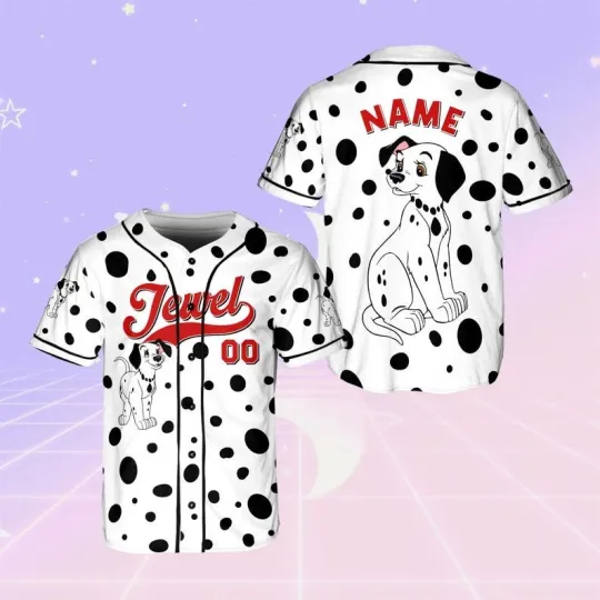 Personalized 101 Dalmatians Characters Dog Gift For Fan Baseball Jersey Shirt