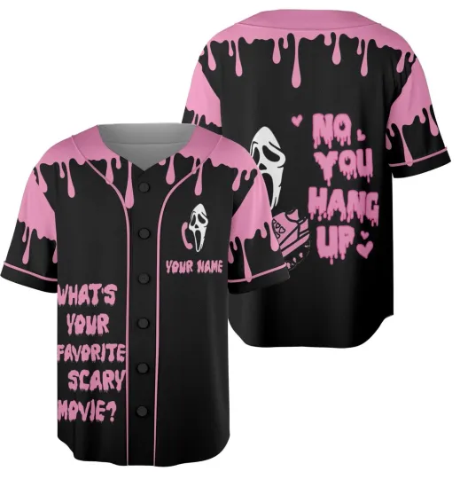 Personalized Retro 90s Ghostface Halloween Spooky Season Baseball Jersey Shirt