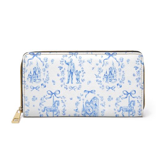 Disney Parks Inspired Vintage Zipper Wallet - Fairy Tale Design, Magical Gift for Disney Fans