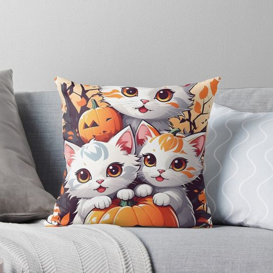Halloween Cat Cute Pillow