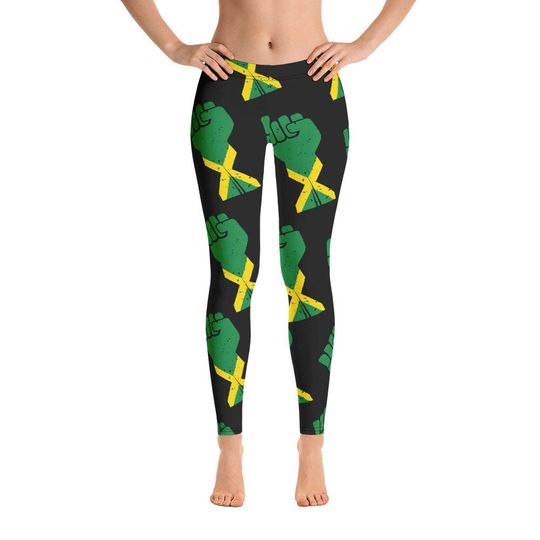 Black Lives Matter Jamaica Leggings, BLM Civil Rights Leggings