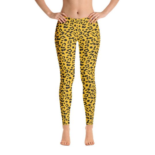 Leopard Print Leggings, Sports Yoga Leggings