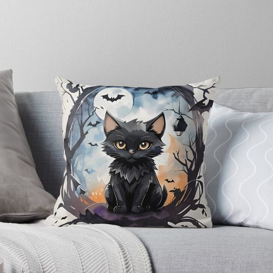 halloween cat cute Pillow